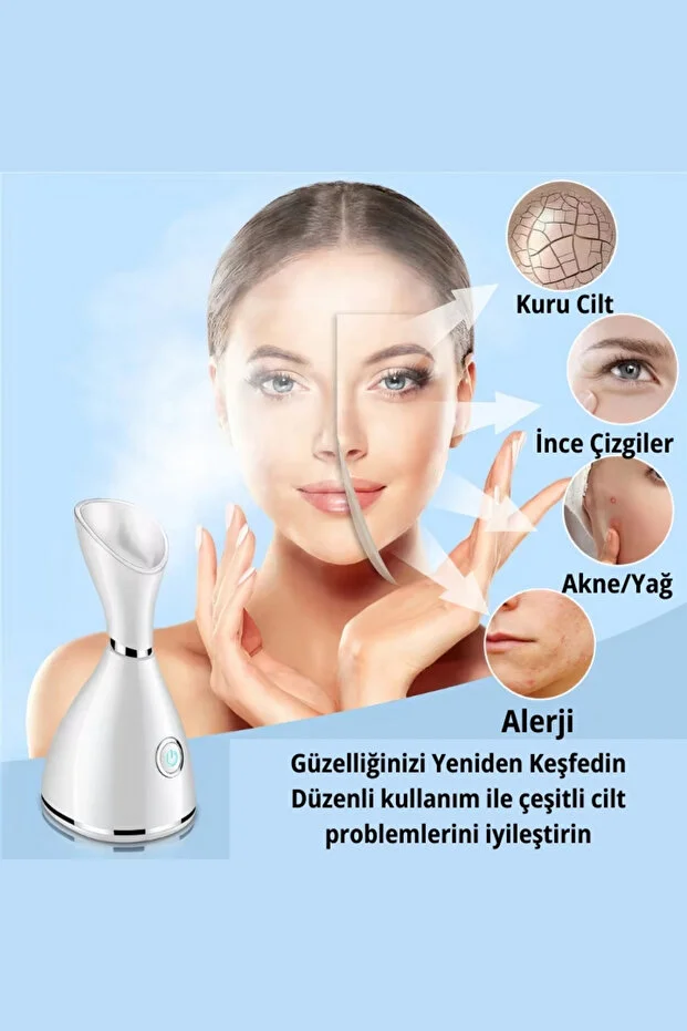 Nano Iyonik Yüz Buhar Makinesi Yüz Temizleme Cihazı- Gözenek Açıcı, Nemlendirici, Cilt Temizleyici Nano Iyonik Yüz Buhar Makinesi Yüz Temizleme Cihazı- Gözenek Açıcı, Nemlendirici, Cilt Temizleyici